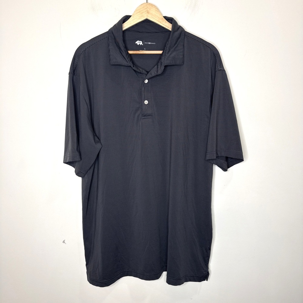 Onward Reserve Performance Golf Polo Shirt Striped Stretch Preppy Work Men's L